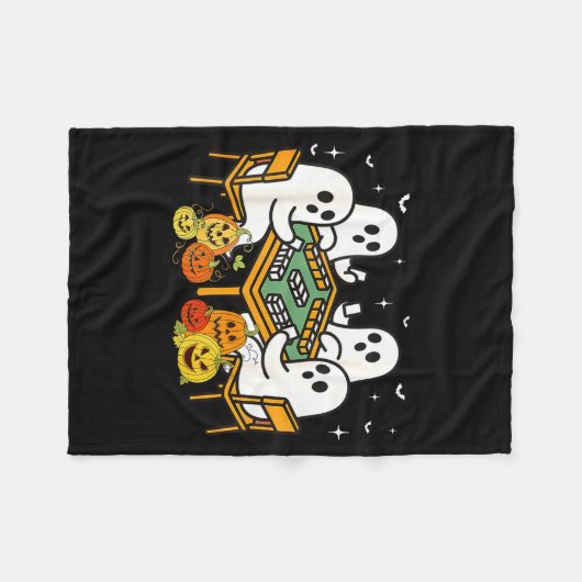 Bam Boo Halloween Ghost Mahjong Funny Costume Game Fleecedecke (Vorderseite (Horizontal))