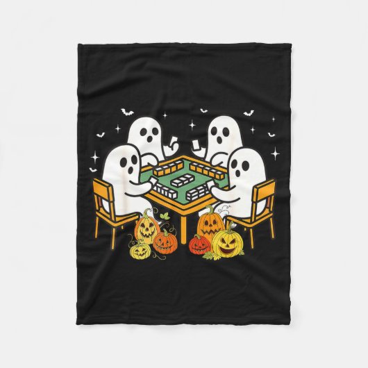 Bam Boo Halloween Ghost Mahjong Funny Costume Game Fleecedecke (Vorderseite)