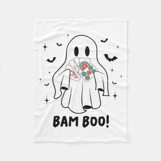 Bam Boo Halloween Ghost Mahjong Funny Costume Game Fleecedecke (Vorderseite)