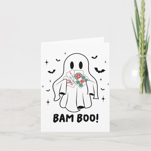 Bam Boo Halloween Ghost Mahjong Funny Costume Game Karte (Vorderseite)