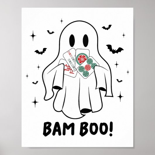 Bam Boo Halloween Ghost Mahjong Funny Costume Game Poster (Vorne)