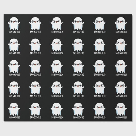 Bam-boo-zled Funny Halloween Ghost Pun Dark BG Geschenkpapier (Flach)