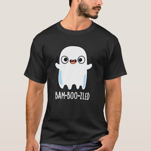 Bam-boo-zled Funny Halloween Ghost Pun Dark BG T-Shirt (Vorderseite)
