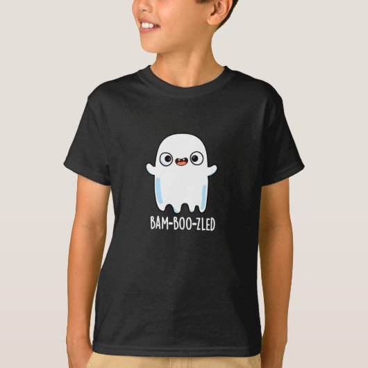 Bam-boo-zled Funny Halloween Ghost Pun Dark BG T-Shirt (Vorderseite)