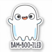 Bam-boo-zled Funny Halloween Konfuse Ghost Pun Aufkleber (Vorderseite)