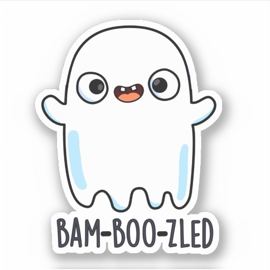 Bam-boo-zled Funny Halloween Konfuse Ghost Pun Aufkleber (Vorderseite)