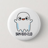Bam-boo-zled Funny Halloween Konfuse Ghost Pun Button (Vorderseite)