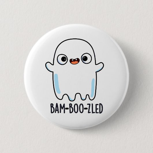 Bam-boo-zled Funny Halloween Konfuse Ghost Pun Button (Vorderseite)