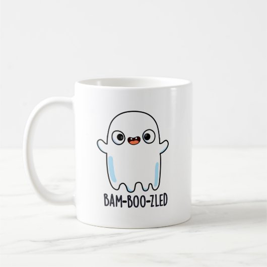 Bam-boo-zled Funny Halloween Konfuse Ghost Pun Kaffeetasse (Links)
