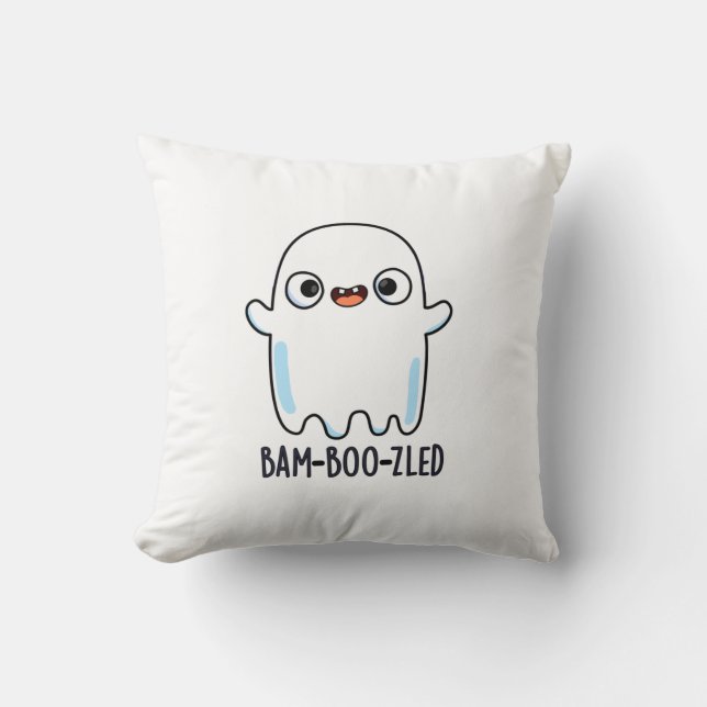 Bam-boo-zled Funny Halloween Konfuse Ghost Pun Kissen (Vorderseite)