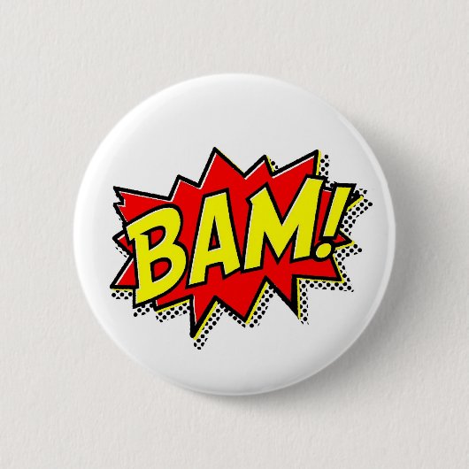 BAM COMICBOOK LÖST AKTIONEN LOUD COMIC CARTOON BUTTON (Vorderseite)
