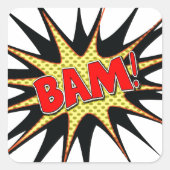 Bam! Quadratischer Aufkleber (Vorderseite)