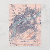 Bamako Mali Breezy City Map Travel Postkarte (Vorderseite)