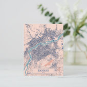 Bamako Mali Breezy City Map Travel Postkarte (Stehend Vorderseite)