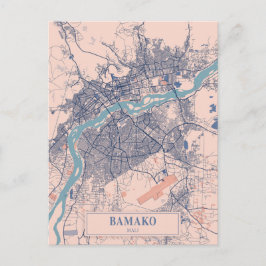 Bamako Mali Breezy Stadtplan Reise Postkarte