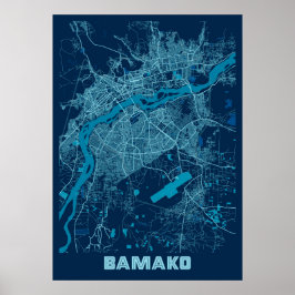 Bamako - Mali Peace City Map Poster
