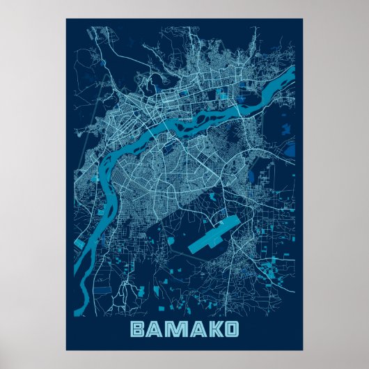 Bamako - Mali Peace City Map Poster (Vorne)