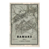 Bamako map print poster canvas | (Vorne)