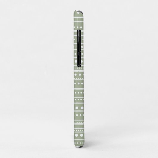 Bamanko Dotted Striped Mudcloth Muster Seite Grün Case-Mate iPhone Hülle (Hinten/Links)