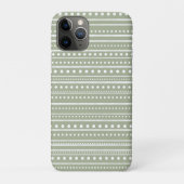 Bamanko Dotted Striped Mudcloth Muster Seite Grün Case-Mate iPhone Hülle (Rückseite)