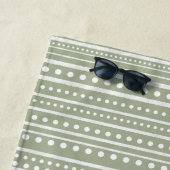Bamanko Dotted Striped Mudcloth Muster Seite Grün Strandtuch (Beispiel)