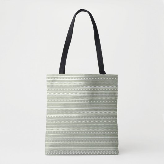 Bamanko Dotted Striped Mudcloth Muster Seite Grün Tasche (Vorderseite)