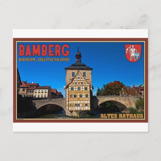 Bamberg - Altes Rathaus Landschaft Postkarte (Vorderseite)