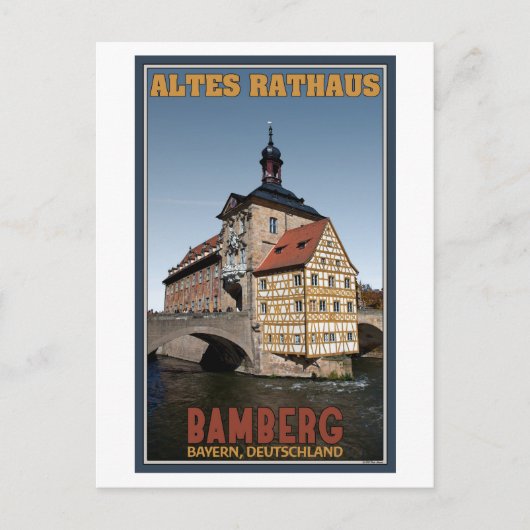 Bamberg - Altes Rathaus Portrait Postkarte (Vorderseite)
