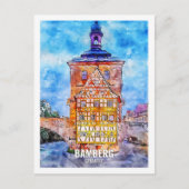 Bamberg Deutschland Reiseort Wasserfarbe Postkarte (Vorderseite)