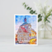 Bamberg Deutschland Travel Place Watercolor Postkarte (Stehend Vorderseite)