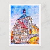 Bamberg Deutschland Travel Place Watercolor Postkarte (Vorderseite)