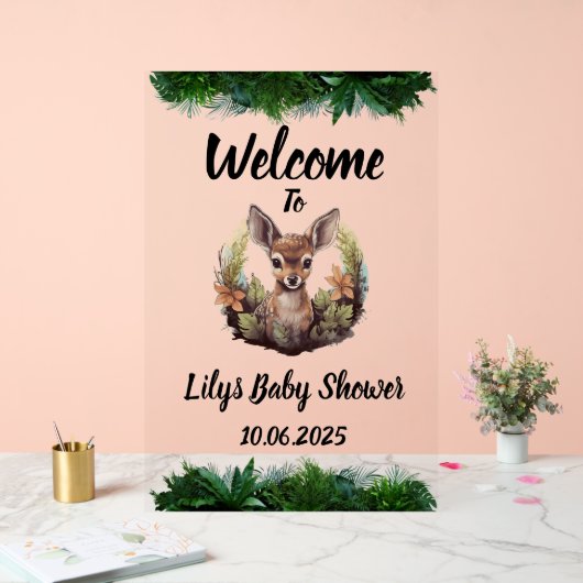 Bambi acrylic Baby shower sign Acrylschild (Hochzeit)