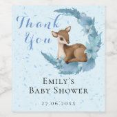 Bambi & Blume Pastel Blue Boy Baby Dusche Weinetikett (Einzelnes Label)