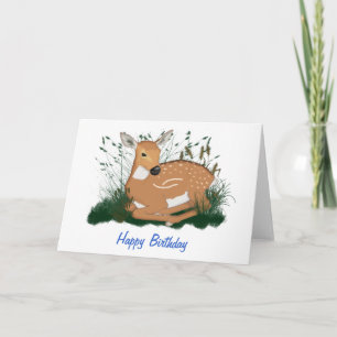 Bambi im Wiesen-Geburtstag Karte