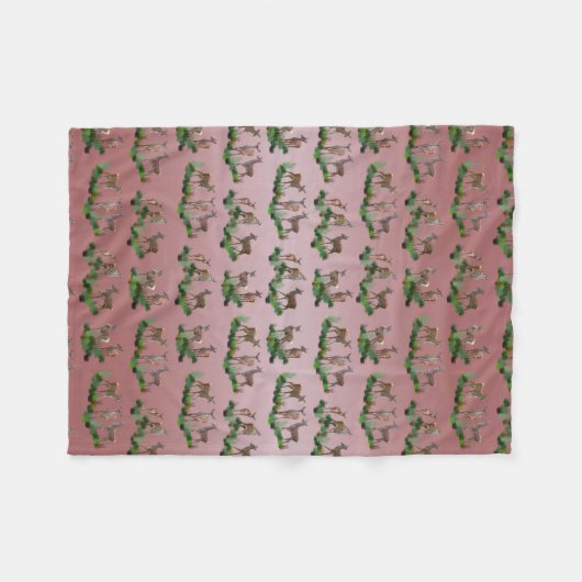 Bambi Meadow Fleece Blanket (Dusty Pink Mix) (Vorderseite (Horizontal))