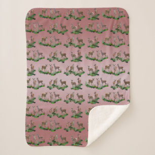 Bambi Meadow Sherpa Decke (Dusty Pink Mix) Sherpadecke