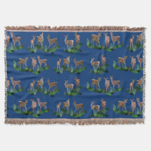 Bambi Meadow Throw Blanket (Marine) Decke