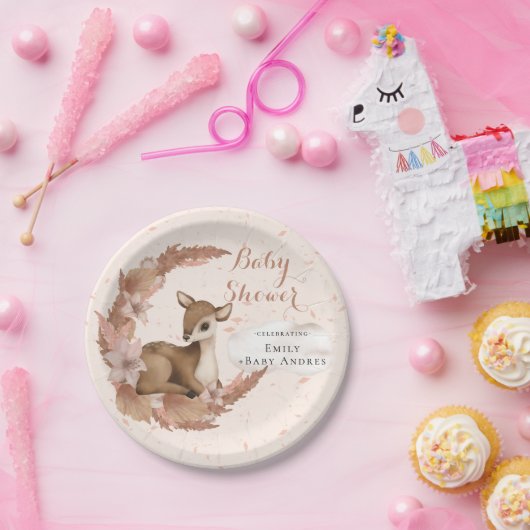 Bambi mit Blume Stars Cloud Baby Duschpapier P Pappteller (Party)