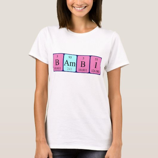 Bambi Namen-Shirt periodischer Tabelle T-Shirt (Vorderseite)