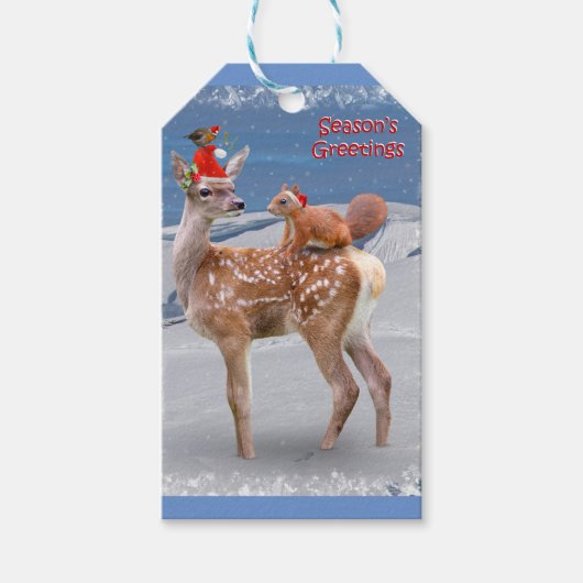 Bambi und Freunde Weihnachtsgeschenk Tag Geschenkanhänger (Vorderseite)