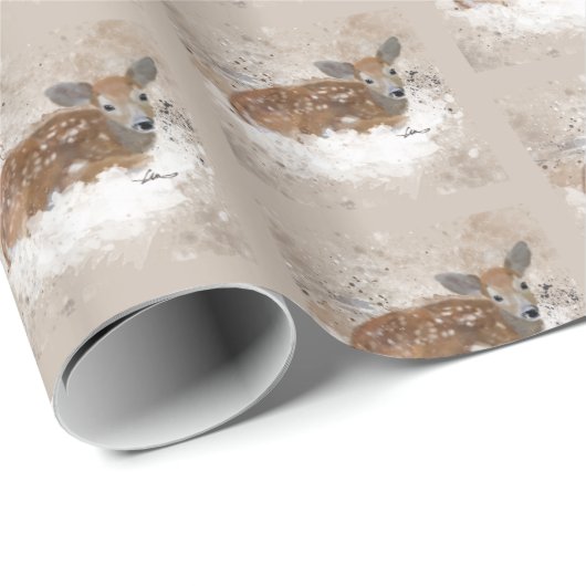 Bambi Wasserfarbe Geschenkpapier (Rolleneckpunkt)