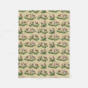 Bambi Wiesen Fleece-Decke (Gold) Fleecedecke
