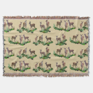 Bambi-Wiesen-Wurfdecke (Gold) Decke