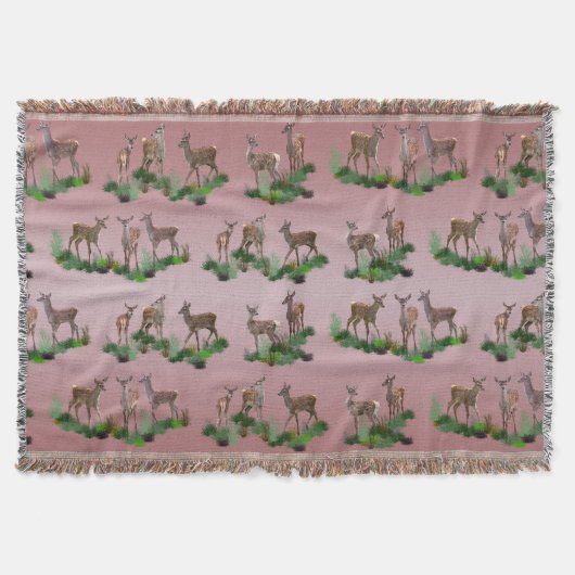 Bambi-Wiesenwurzelblanket (Dusty Pink Mix) Decke (Vorderseite)