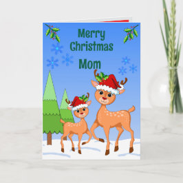 BambiDeer Christmas Folded Greeting Card Karte