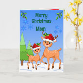 BambiDeer Christmas Folded Greeting Card Karte (Gelbe Blume)