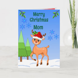 BambiDeer Christmas Folded Greeting Card Karte