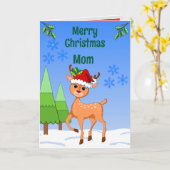 BambiDeer Christmas Folded Greeting Card Karte (Gelbe Blume)