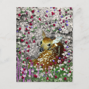 Bambina, die weiße Schwänze in Blume I Postkarte