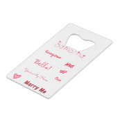 Bambina Liebe Quotes Set Pack Geldbeutel Flaschenöffner (Vorderseite Schrägansicht)